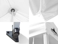 Great White Pop Up Gazebo Enclosed 3m X 4.5m White -Gardena Store pop up gazebo details logo white 2