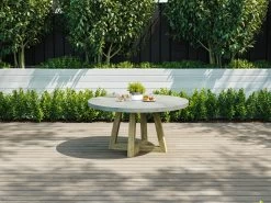 Tate Round Concrete Outdoor Dining Table -Gardena Store round contable tate concrete round outdoor dining table 4