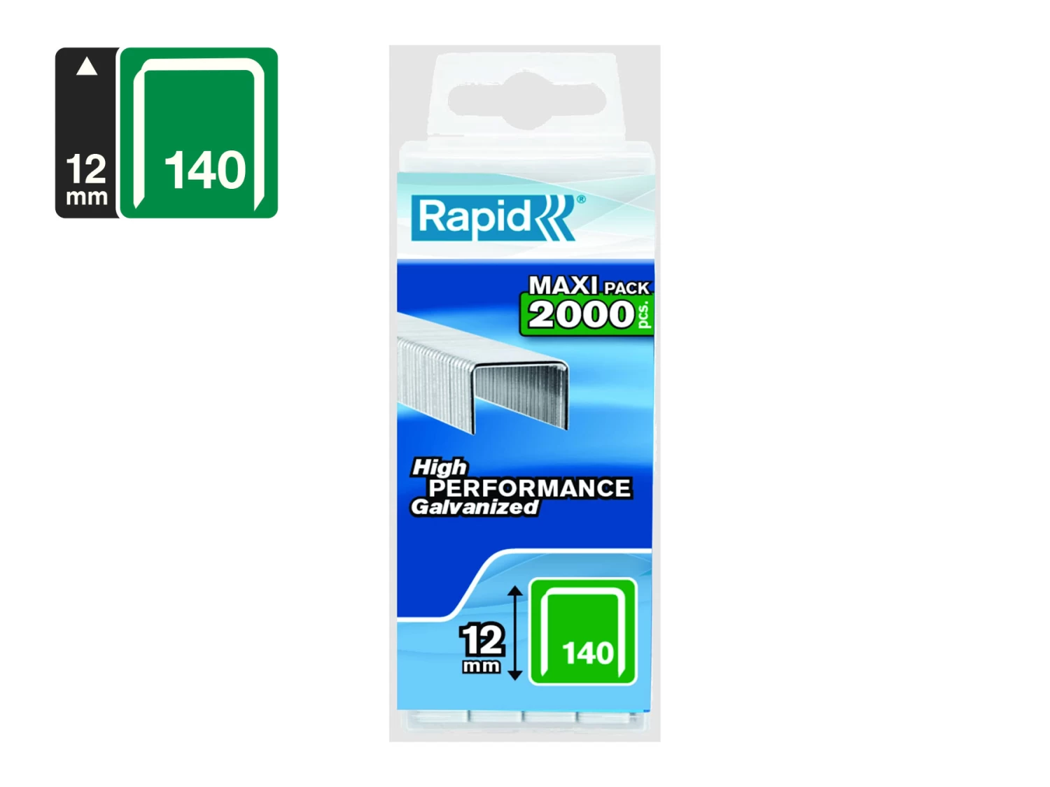 Rapid Flatwire Staples Galvanised 140/12 - Pack Of 2000 3 Rapid Flatwire Staples Galvanised 140/12 - Pack Of 2000