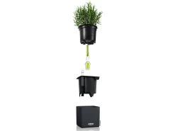 Lechuza Cube Planter Colour 14 - Slate -Gardena Store slate cube 5