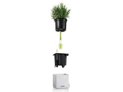 Lechuza Cube Planter Colour 14 - White -Gardena Store white cube 6